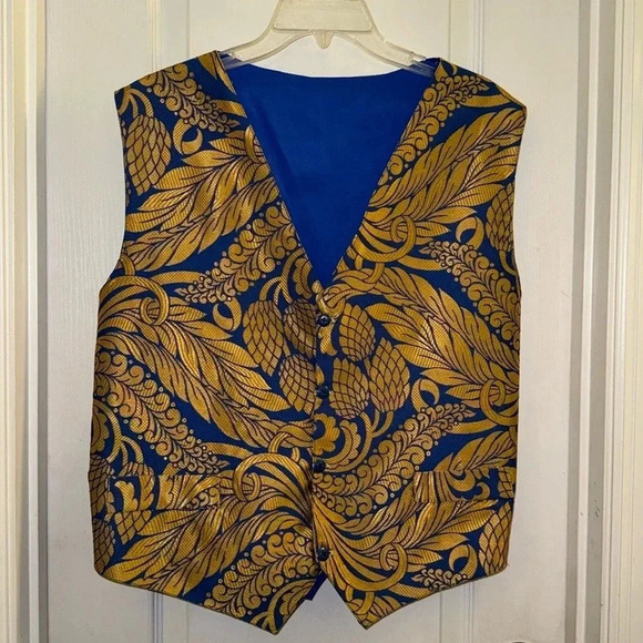 Vintage Men’s Gold and Blue Vest - Picture 1 of 5